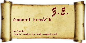 Zombori Ernák névjegykártya